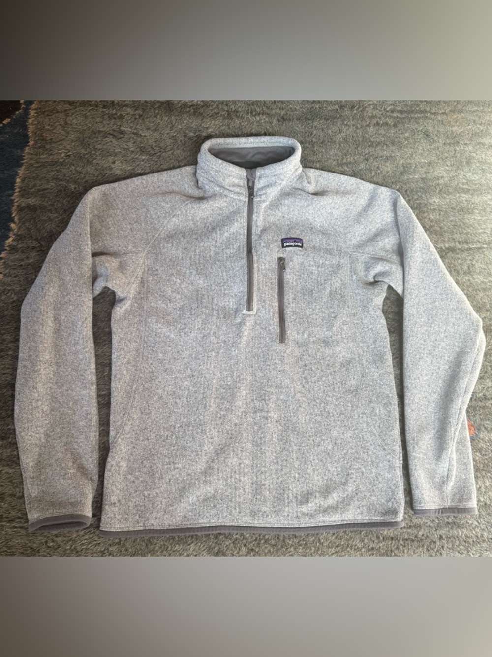PATAGONIA Men’s Light Gray Quarter-Zip Fleece Pullover